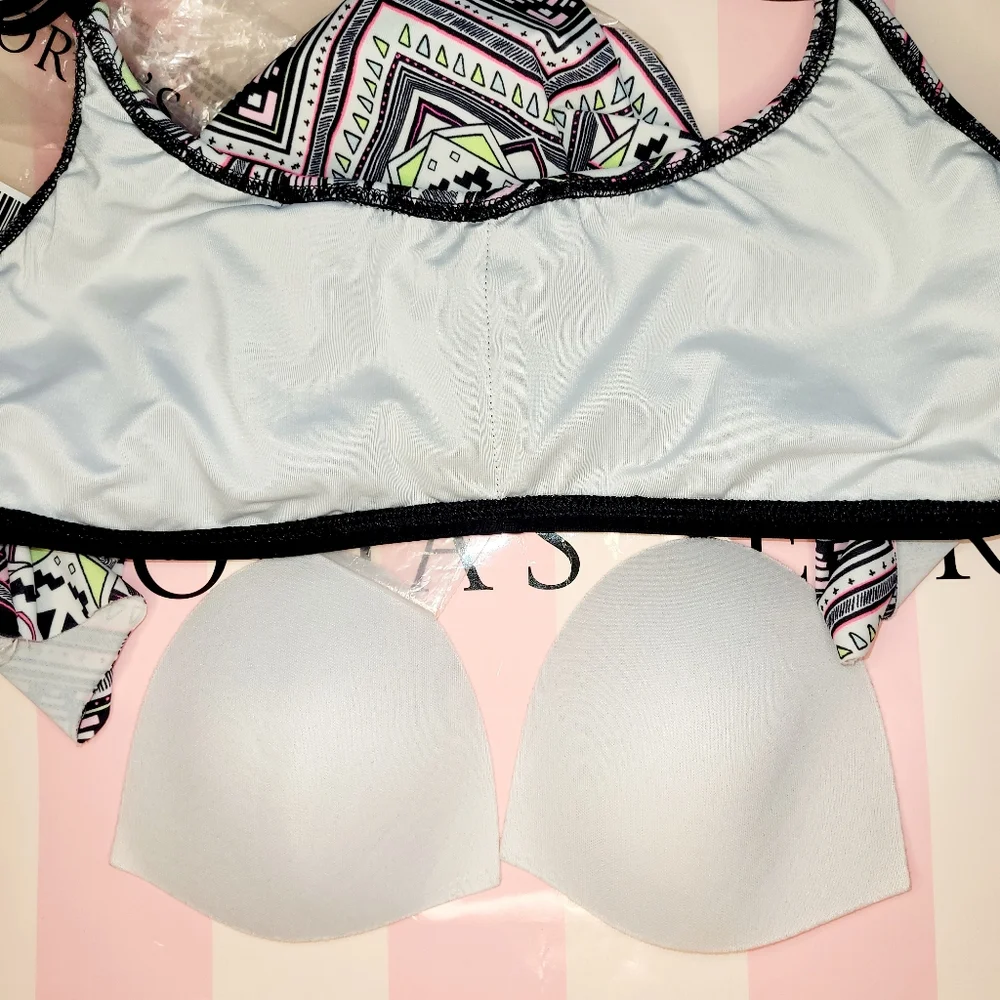 PINK VICTORIA'S SECRET Removable Cups  Both MEDIUM BRAND NEW BIKINI SWIM SUIT - Picture 15 of 15